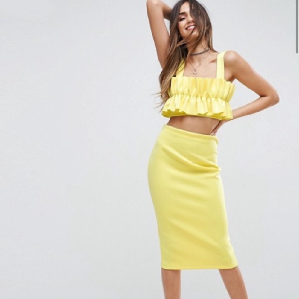 ASOS Scuba Crop Top & Skirt Set